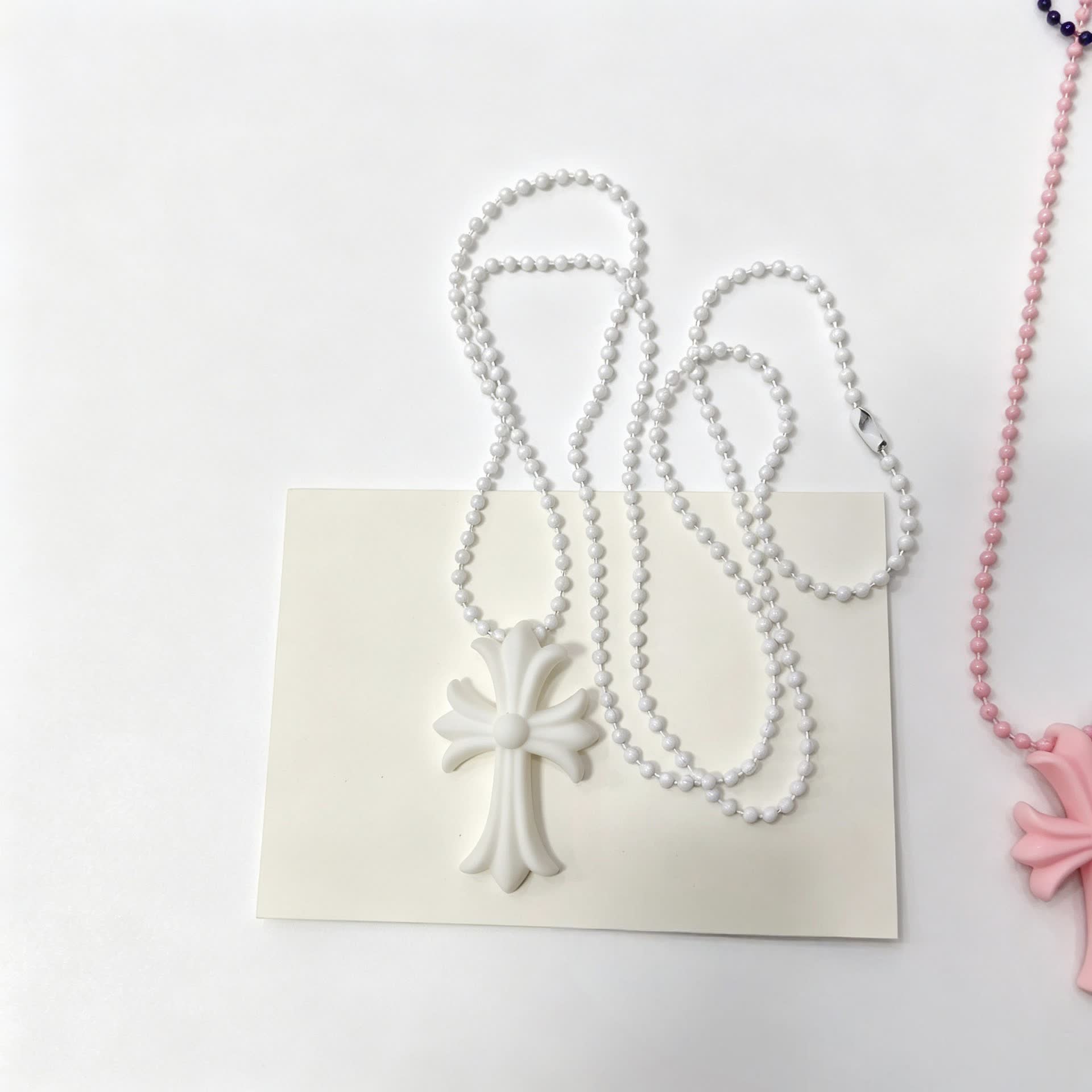 Chrome Hearts Colorful Cross and Heart Shaped Necklaces